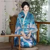 femmes élégantes kimonos traditionnel japon kimono robe avec obi imprimé fleur geisha robe vintage nouveauté cosplay costume