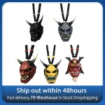 KABAAMasks-Pendentif de miroir de vue arrière de voiture, casque japonais Oni, décorations de voiture d’Halloween, cadeau KABAAMasks-Pendentif de miroir de vue arrière de voiture, casque japonais Oni, décorations de voiture d’Halloween, cadeau