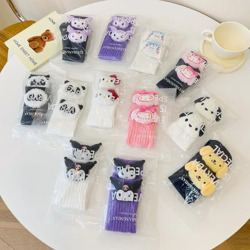 chaussettes d'étudiant de mode mi mollet de style coréen mignon de dessin animé kuromi de haute apparence – un incontournable pour les déplacements quotidiens des filles chaussettes d'étudiant de mode mi mollet de style coréen mignon de dessin animé kuromi de haute apparence – un incontournable pour les déplacements quotidiens des filles