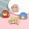 bocchi le rocher! broches en métal de dessin animé, anime gotoh hitori yamada ryo ijichi nijika, épingle à revers en alliage, badge de sac, décor, bijoux cadeau