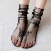 chaussettes harajuku pour femmes, chaussettes respirantes en dentelle florale transparente, chaussettes en résille en maille douce, chaussettes douces et respirantes, bonneterie sox