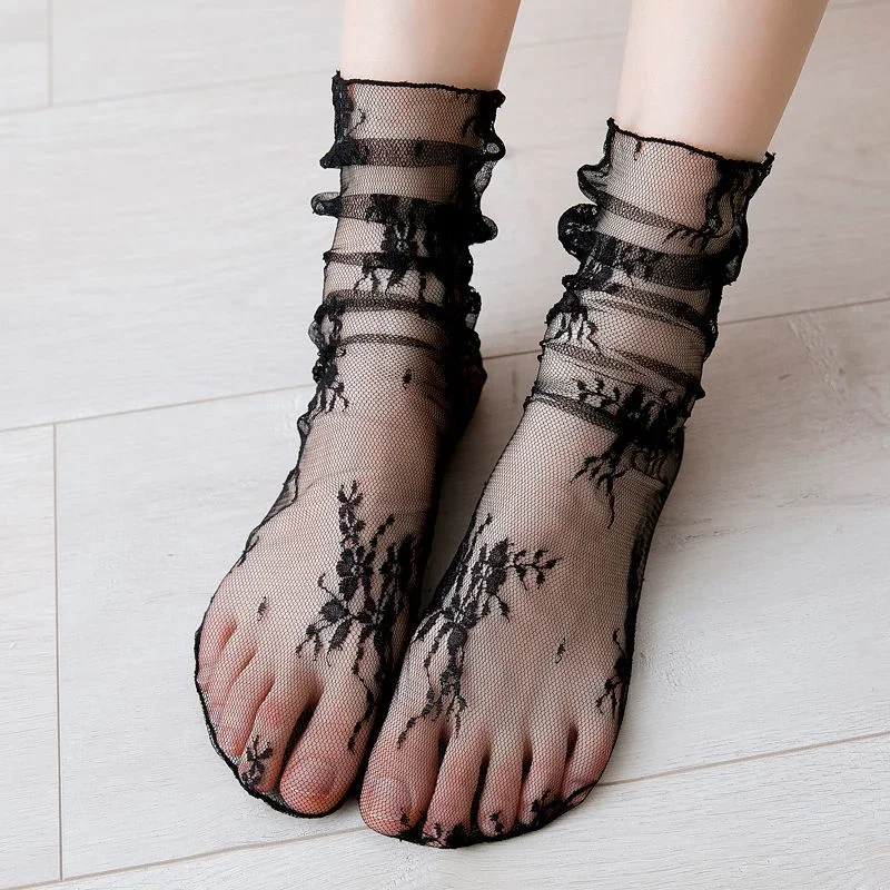 chaussettes harajuku pour femmes, chaussettes respirantes en dentelle florale transparente, chaussettes en résille en maille douce, chaussettes douces et respirantes, bonneterie sox chaussettes harajuku pour femmes, chaussettes respirantes en dentelle florale transparente, chaussettes en résille en maille douce, chaussettes douces et respirantes, bonneterie sox