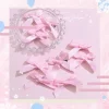 mini pince à cheveux avec nœud rose, 18 pièces, jolie princesse, style ballet, ruban, coiffure, petite pince polyvalente