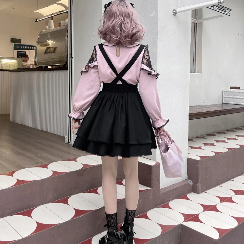 y2k bow blouse à volants femmes japonais jk kawaii dentelle chemise à volants harajuku mignon haut pour femme 2025 élégant lolita blusas camisas y2k bow blouse à volants femmes japonais jk kawaii dentelle chemise à volants harajuku mignon haut pour femme 2025 élégant lolita blusas camisas