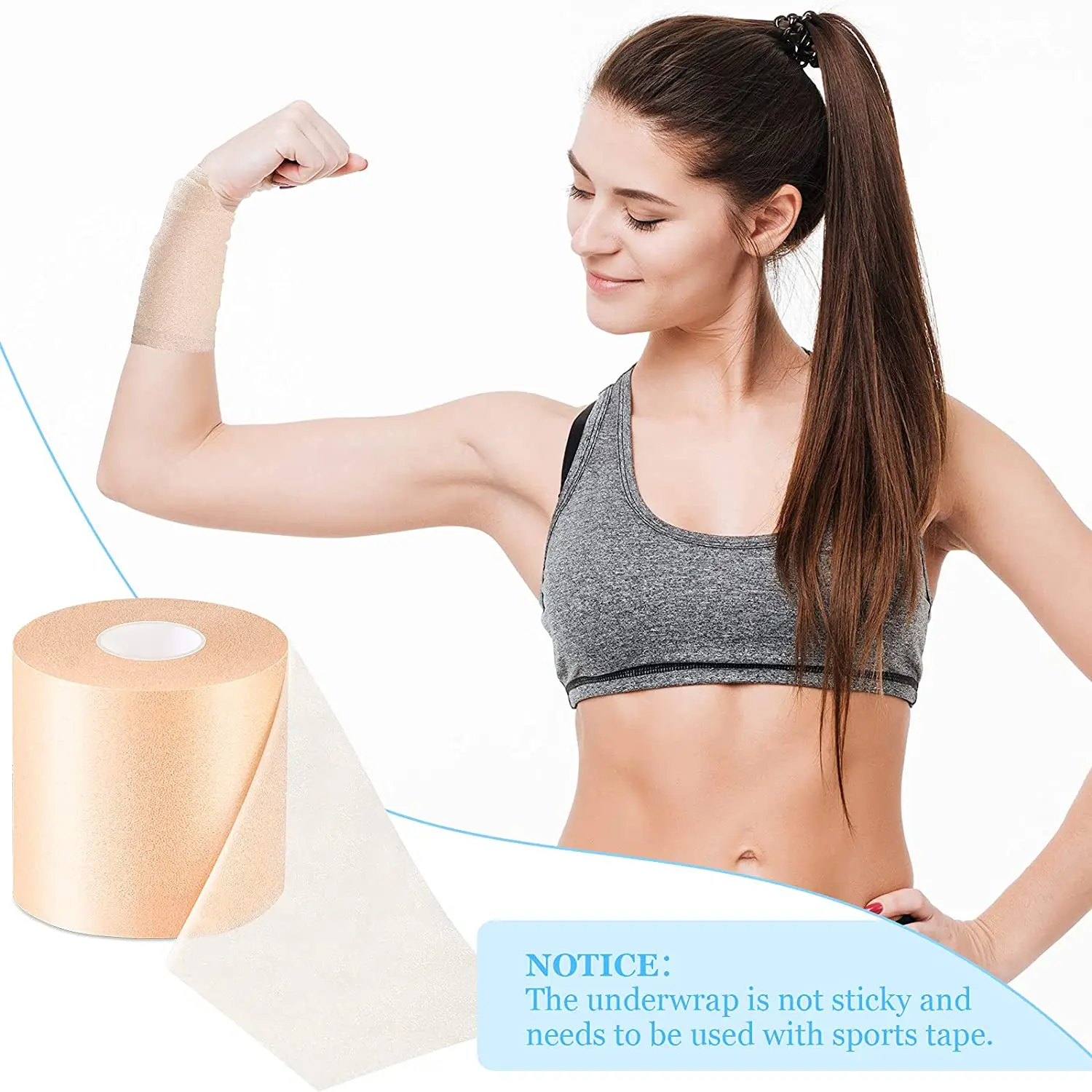 bande athlétique en mousse pré enroulée, sous vêtement de sport, bandes élastiques respirantes pour poignets, coudes, genoux, chevilles bande athlétique en mousse pré enroulée, sous vêtement de sport, bandes élastiques respirantes pour poignets, coudes, genoux, chevilles