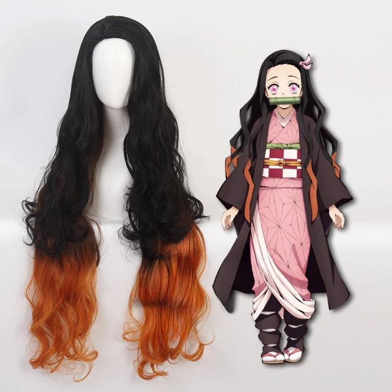 costume de cosplay anime demon slayer kimetsu no yaiba kamado nezuko pour femmes, perruque kimono, tenue de carnaval d'halloween costume de cosplay anime demon slayer kimetsu no yaiba kamado nezuko pour femmes, perruque kimono, tenue de carnaval d'halloween