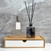 organisateur de rangement d'articles de toilette d'hôtel en bois de bambou de style japonais, ensemble de dents de chambre d'hôtel extractible, boîte de rangement, plateau d'aromathérapie