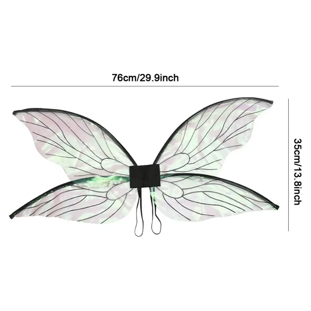accessoires de cosplay durables pour filles, ailes de papillon en organza, ailes de fée multicolores, jeu de rôle, aile d'ange elfe scintillante, princesse pour femmes et filles accessoires de cosplay durables pour filles, ailes de papillon en organza, ailes de fée multicolores, jeu de rôle, aile d'ange elfe scintillante, princesse pour femmes et filles