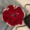 chouchou en velours rouge pour femmes, grand bandeau en caoutchouc pour filles, élastique en perles, corde pour cheveux surdimensionnée, chouchou géant noir