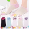 Coton Yoga anti-dérapant sué Invisible bateau chaussettes orteil chaussettes cheville chaussettes 5 doigts chaussettes