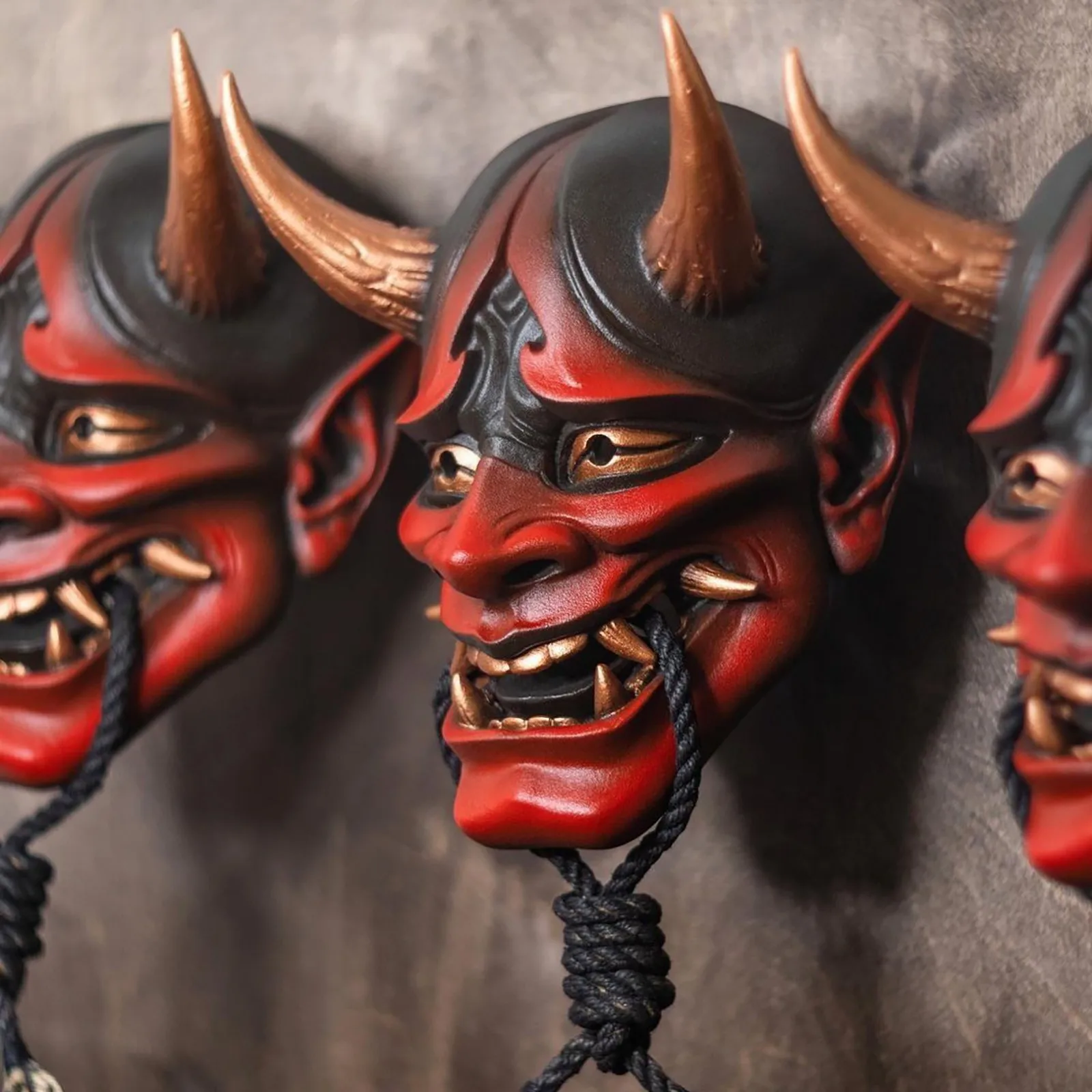 masque en latex japonais prajna oni, cosplay samouraï noh kabuki assassin demon mesurosts, masques visage effrayant, accessoires de costume de ixd'halloween masque en latex japonais prajna oni, cosplay samouraï noh kabuki assassin demon mesurosts, masques visage effrayant, accessoires de costume de ixd'halloween
