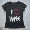 Été emo filles y2k style vêtements harajuku imprimer grunge hauts courts femmes 90s t shirts mode goth bébé t shirts hauts courts 2000s