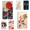 Koi poisson Style japonais porte rideau cuisine entrée Fengshui drapé chambre lin tissu maison entrée suspendus décor demi rideaux Koi poisson Style japonais porte rideau cuisine entrée Fengshui drapé chambre lin tissu maison entrée suspendus décor demi rideaux