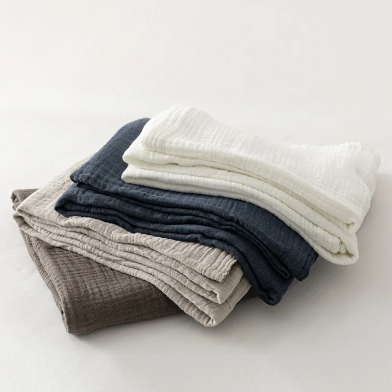 serviette tissée en fil de coton pur lavé japonais à 3 couches recouverte de couverture fine, couvertures fraîches d'été, couverture de climatisation serviette tissée en fil de coton pur lavé japonais à 3 couches recouverte de couverture fine, couvertures fraîches d'été, couverture de climatisation