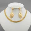 ensemble collier et boucles d'oreilles de dubaï, couleur or africain, ensembles de bijoux à la mode, fête de mariage, ensembles de bijoux de luxe éthiopiens pour femmes