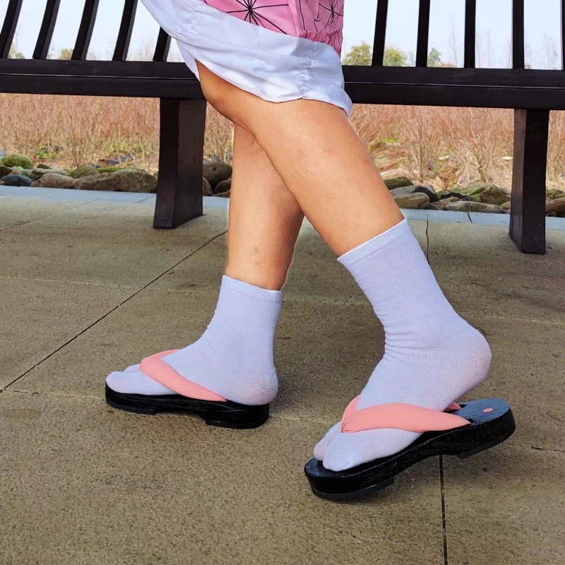 sabots en bois de style japonais pour adultes, pantoufles de performance cos d'été, chaussures en toile respirantes à enfiler, chaussures décontractées, document solide approprié sabots en bois de style japonais pour adultes, pantoufles de performance cos d'été, chaussures en toile respirantes à enfiler, chaussures décontractées, document solide approprié