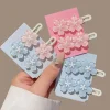 pinces à cheveux mignonnes pour femmes, 2 pièces/ensemble, anime sakura, fleur rose crémeuse, épingle à cheveux latérale bb pour couvre chef de fille, épingles à cheveux douces, ornement