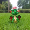 sculpture de dragon de noël 3d, cool kawaii, ornement en résine, romance moderne, poupée dragon de noël pour la maison