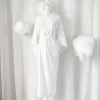 kimono japonais traditionnel blanc avec ceinture, manches sulf, entrée, pyjama pour vacances, spa, hôpital, ptfe ver et gym