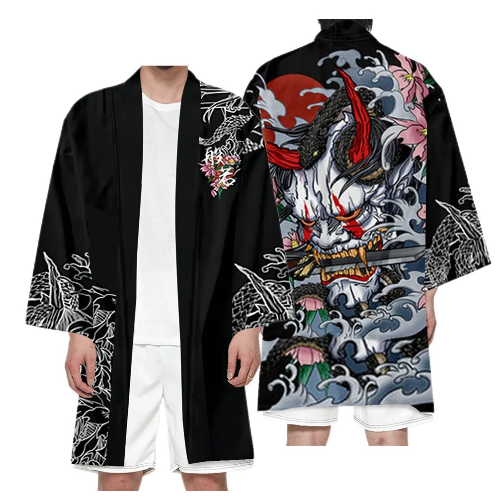 cardigan dragon chinois harajuku, kimono long pour femmes et hommes, rue japonaise, samouraï, cosplay yukata, hauts surdimensionnés 6xl cardigan dragon chinois harajuku, kimono long pour femmes et hommes, rue japonaise, samouraï, cosplay yukata, hauts surdimensionnés 6xl