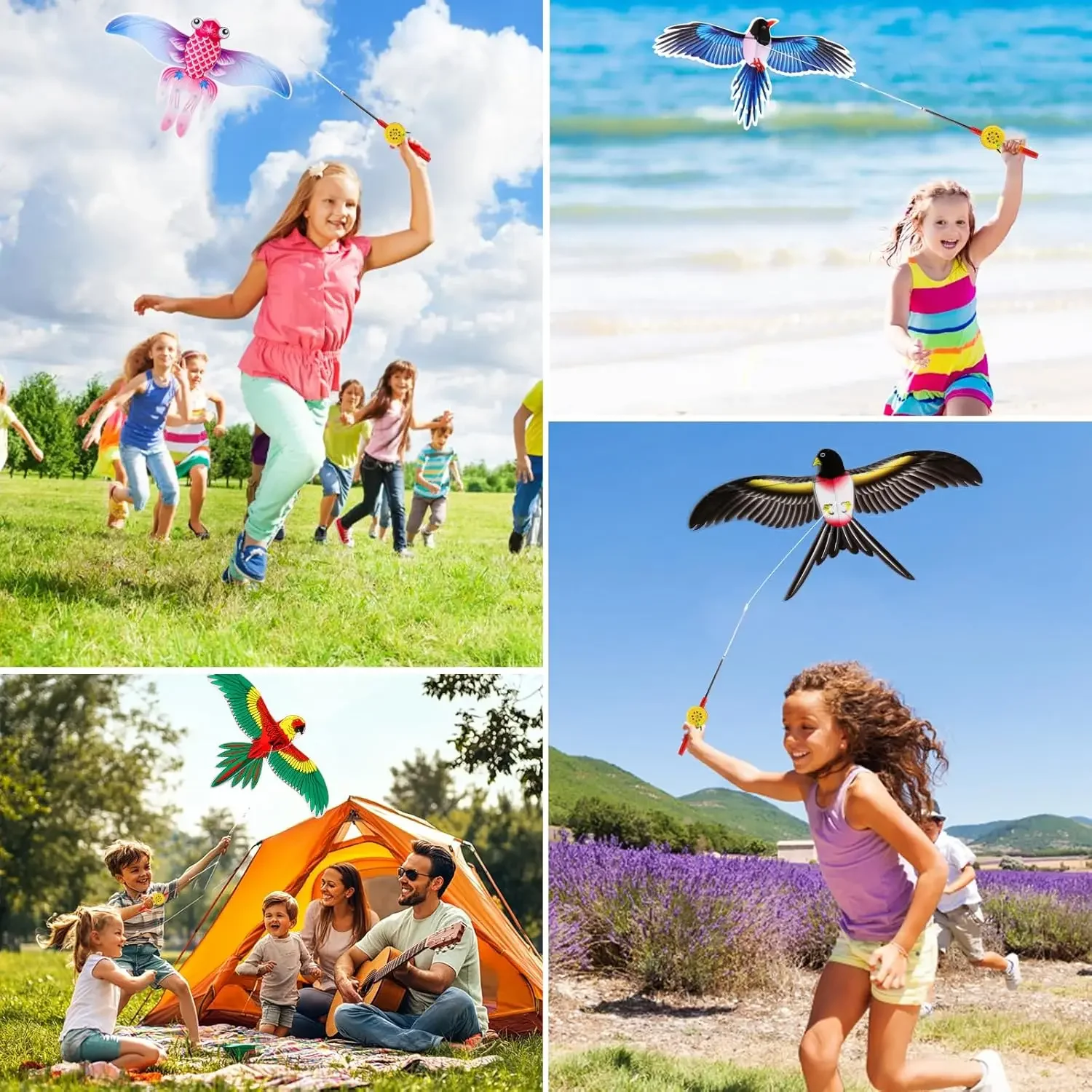 1 ensemble de cerf volant papillon et aigle de dessin animé pour enfants, ficelle de 164 pieds/50m avec poignée, jouet de cerf volant volant d'été en plein air pour enfants 1 ensemble de cerf volant papillon et aigle de dessin animé pour enfants, ficelle de 164 pieds/50m avec poignée, jouet de cerf volant volant d'été en plein air pour enfants