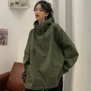 Sweat-shirt de travail ample et décontracté pour femmes, manteau de Style japonais Sweat-shirt de travail ample et décontracté pour femmes, manteau de Style japonais
