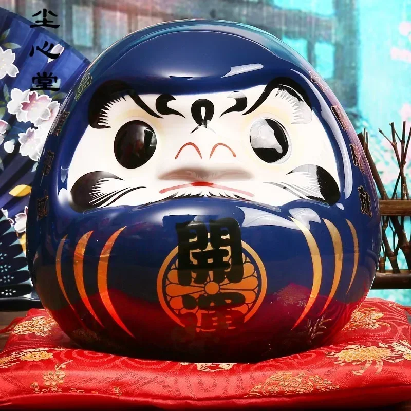 Boîte à monnaie en céramique, ornement japonais Daruma de 7.5 pouces, banque de pièces de monnaie Dharma Maneki Neko, Figurine de Fortune Feng Shui, cadeau de mariage Boîte à monnaie en céramique, ornement japonais Daruma de 7.5 pouces, banque de pièces de monnaie Dharma Maneki Neko, Figurine de Fortune Feng Shui, cadeau de mariage