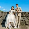robe de mariée en satin ivoire à manches bouffantes, vêtement de grande taille personnalisable