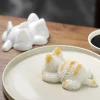 moule onigiri en forme de chat blanc, style japonais, grande taille, pour purée de pommes de terre, résistant aux hautes températures, pour sushi, pour enfant