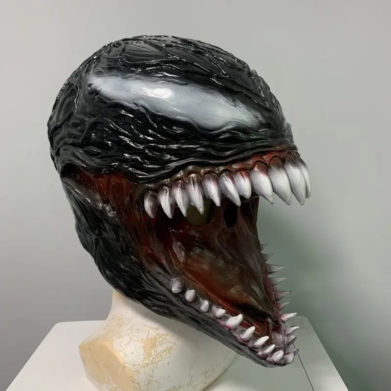 masque de monstre d'horreur en latex à longue langue, couvre chef de cosplay de film de héros souriant, accessoire de blague de maison hantée, costume de fête d'halloween masque de monstre d'horreur en latex à longue langue, couvre chef de cosplay de film de héros souriant, accessoire de blague de maison hantée, costume de fête d'halloween