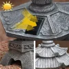 statue de jardin en pierre du vermont, décoration extérieure, lampe solaire chinoise, ornements de cour, lanterne wildoda, 62 tours