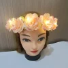couronne de fleurs lumineuse pour femme et fille, bande de sauna, coiffe, ixde mariage, festival, noël, halloween