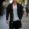 2025men tricot cardigan veste manteaux printemps automne coupe ajustée cardigan manteau mâle style britannique bouton à manches longues hommes vêtements