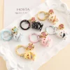 kawaii cartton chat porte clés doux sakura cloche pendentif téléphone chaîne porte clés couple sac charme bijoux pour femmes filles petit cadeau