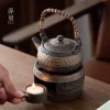 poêle à thé chaude en poterie grossière, style japonais, fait à la main, chauffe thé vintage, théière en céramique, service à thé kung fu, service à thé chaud