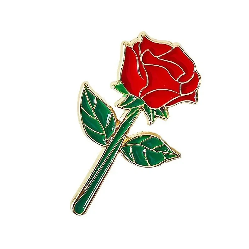 broches décoratives en métal rose rouge, pour documents dorés, à la mode, pour vêtements, sac à crayons, ornements broches décoratives en métal rose rouge, pour documents dorés, à la mode, pour vêtements, sac à crayons, ornements