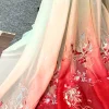 tissu en mousseline de soie chic avec broderie dégradée, feuille de lotus koi, tissu de styliste de style chinois, bricolage, couture, costume de scène, chemises habillées hanfu