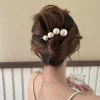 pince à cheveux torsadée en perles élégantes pour femmes, porte cheveux longs, épingle à cheveux, cordon doux, ornement de cheveux, bande de sauna, accessoires de mode