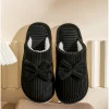 pantoufles à nœud pour femmes, légères, confortables et douces, pantoufles chaudes pour la maison, automne/hiver