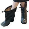 tabi – bottes à bout fendu pour femme, avec cordon de serrage, talons hauts noués, sabot de mouton, sabot de cochon, à la mode, bout rond, talon épais, été et hiver
