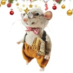 Ornements de souris feutrée de Noël, décorations artisanales faites à la main, beurre de souris, mignon