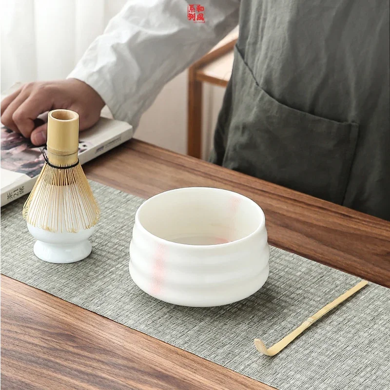 service à thé matcha fait à la main, facile à nettoyer, kit de support à outils, filles, fouet, cuillère, cadeau de cérémonie, accessoires traditionnels japonais, 4 pièces/ensemble service à thé matcha fait à la main, facile à nettoyer, kit de support à outils, filles, fouet, cuillère, cadeau de cérémonie, accessoires traditionnels japonais, 4 pièces/ensemble