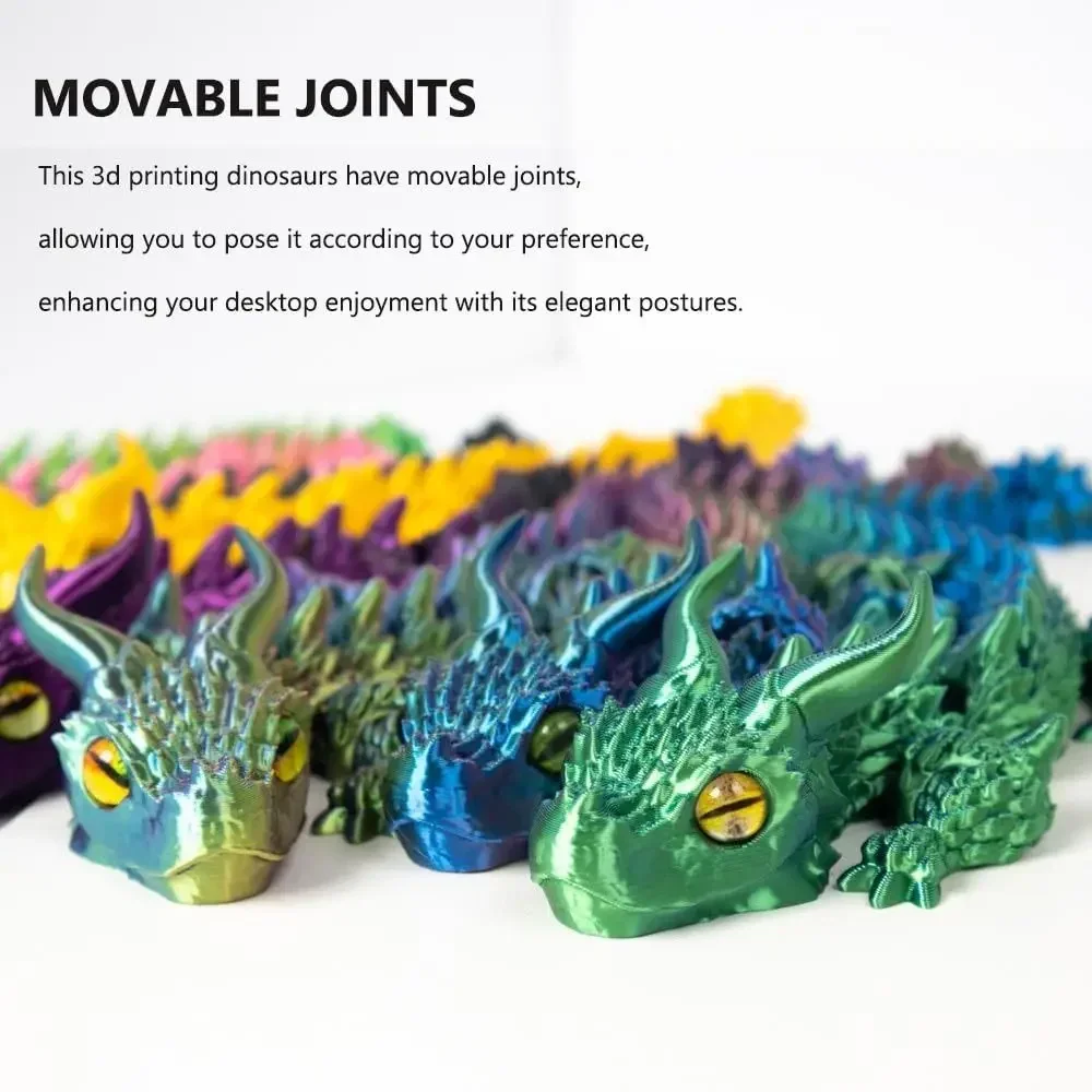 dragon artisanal imprimé en 3d, 31.5cm, ornement de bureau, décoration de maison et de bureau, articulations mobiles, jouet fidget pour adultes et enfants dragon artisanal imprimé en 3d, 31.5cm, ornement de bureau, décoration de maison et de bureau, articulations mobiles, jouet fidget pour adultes et enfants