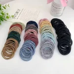 100 pièces/ensemble femmes 3.5CM bandes de cheveux élastiques en Nylon de base queue de cheval cheveux Scrunchie bandes de caoutchouc bandeau cheveux accessoires chapeaux