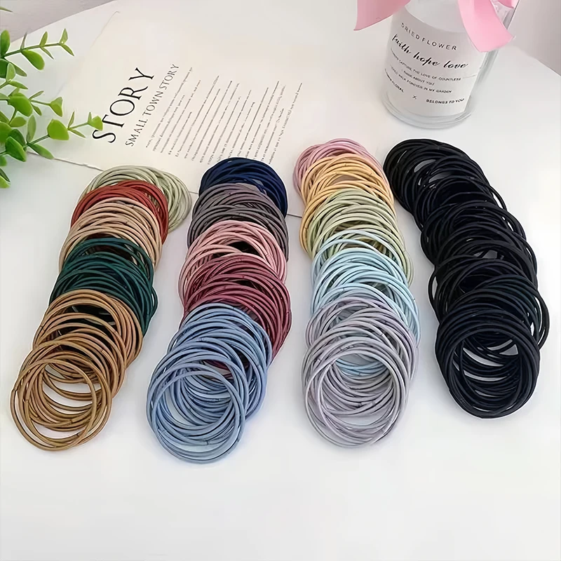 100 pièces/ensemble femmes 3.5CM bandes de cheveux élastiques en Nylon de base queue de cheval cheveux Scrunchie bandes de caoutchouc bandeau cheveux accessoires chapeaux 100 pièces/ensemble femmes 3.5CM bandes de cheveux élastiques en Nylon de base queue de cheval cheveux Scrunchie bandes de caoutchouc bandeau cheveux accessoires chapeaux