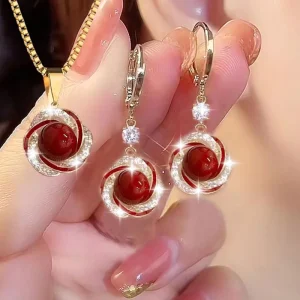 Ensemble de bijoux de luxe élégants en Zircon brillant pour femmes, collier et boucles d&rsquo;oreilles polyvalents, tendance, bijoux de fête, cadeaux d&rsquo;anniversaire, 3 pièces