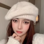 Béret tricoté Mohair décontracté, couleur unie, chapeau de peintre en laine Harajuku, casquette octogonale tricotée chaude coréenne, Streetwear Béret tricoté Mohair décontracté, couleur unie, chapeau de peintre en laine Harajuku, casquette octogonale tricotée chaude coréenne, Streetwear