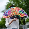 Grand Éventail Rave Pliable à Main de 33cm, Accessoire de Moulage Coloré, Dégradé Japonais, pour Festival de Musique, brev, Cadeaux
