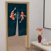 koi poisson style japonais porte rideau cuisine entrée fengshui drapé chambre lin tissu maison entrée suspendus décor demi rideaux