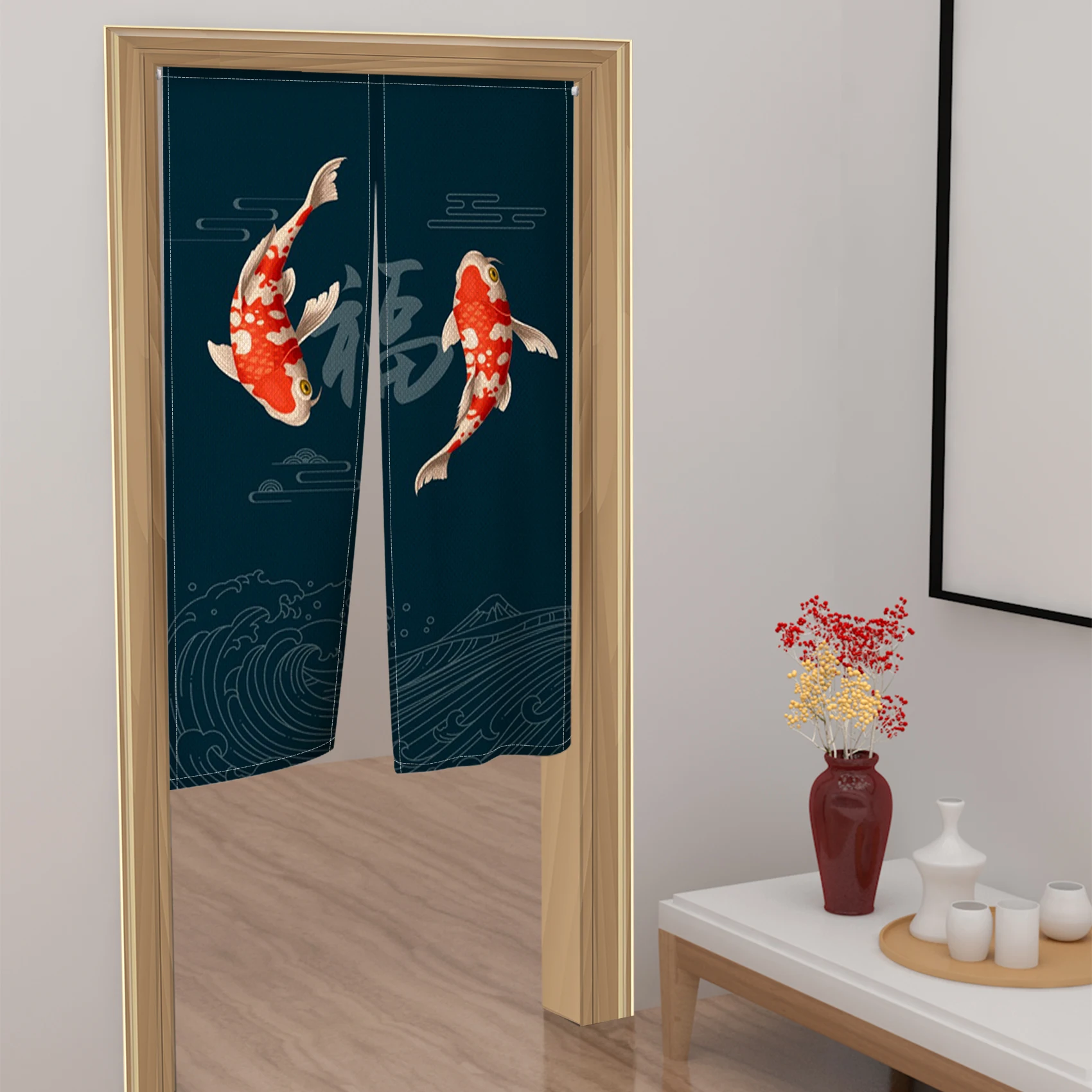 koi poisson style japonais porte rideau cuisine entrée fengshui drapé chambre lin tissu maison entrée suspendus décor demi rideaux koi poisson style japonais porte rideau cuisine entrée fengshui drapé chambre lin tissu maison entrée suspendus décor demi rideaux